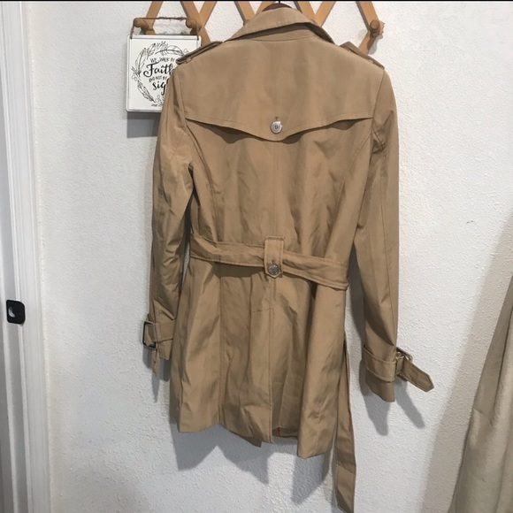 ⭐️🌟Calvin Klein Coat - Double-Breasted Belted Trench Sz XS - Picture 10 of 11
